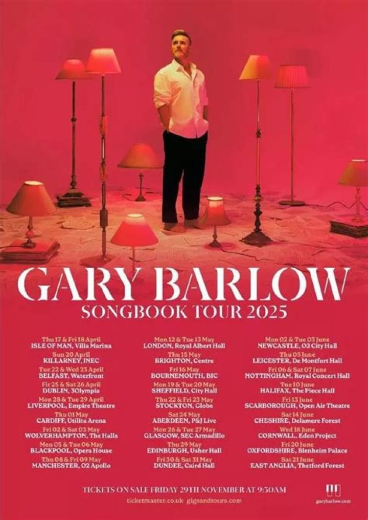 Gary Barlow announces UK tour dates for 2018 and new book
