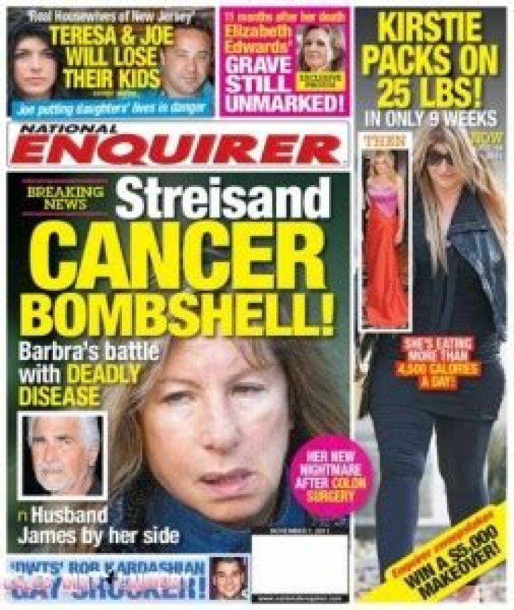 National Enquirer: Barbra Streisand Cancer Bombshell (Photo)