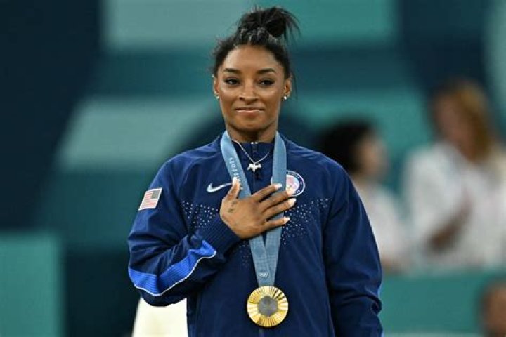 Simone Biles Wins Gold in all-around Gymnastics